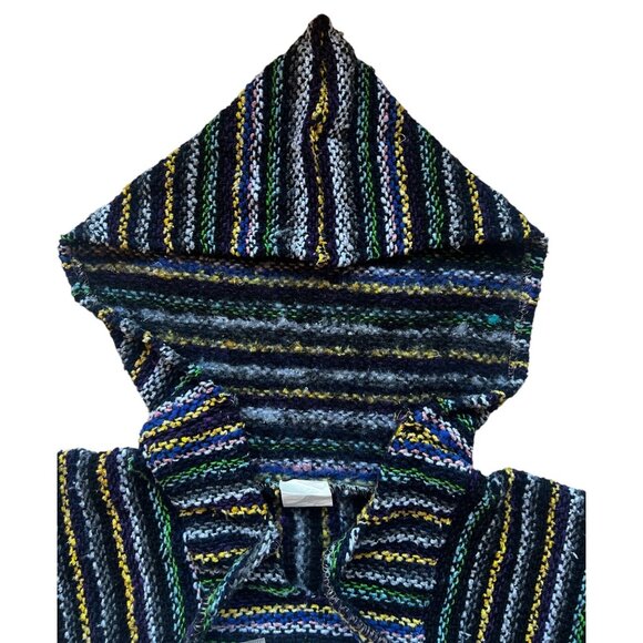 Vel Mex Hoodie Textured Black Multicolor Pull Over - Picture 2 of 15